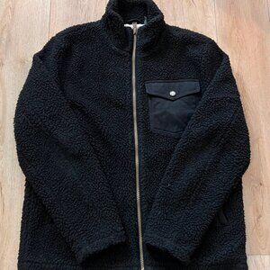 BLACK FUZZY PENDLETON JACKET